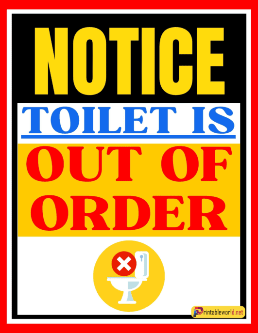 10+ Printable Toilet out Of order Sign - Printable World