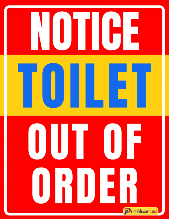 10+ Printable Toilet out Of order Sign Printable World