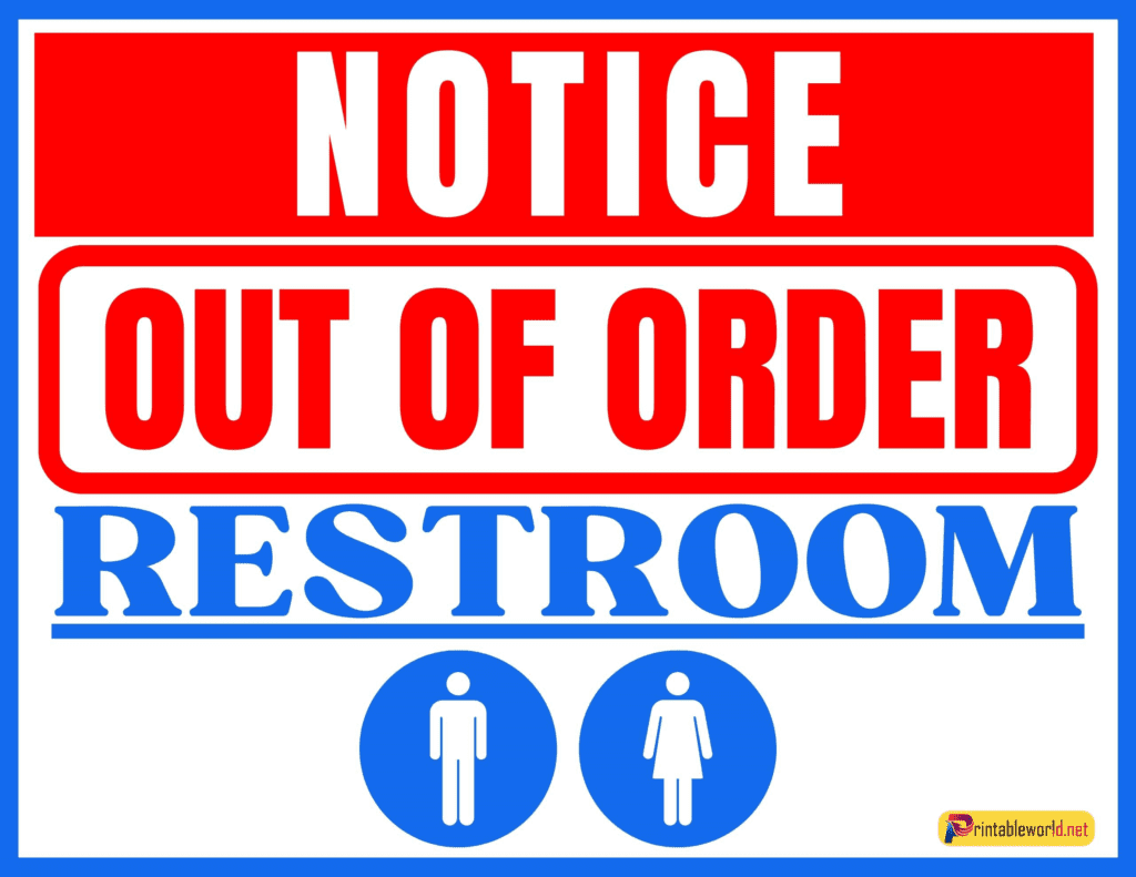 10+ Printable Toilet out Of order Sign - Printable World