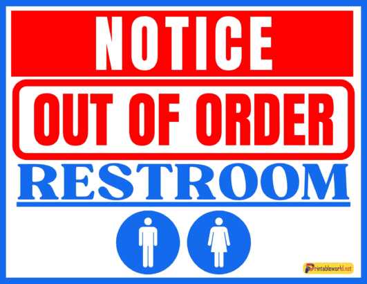 10+ Printable Toilet out Of order Sign - Printable World