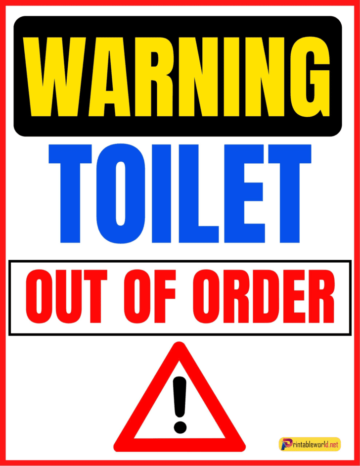 10+ Printable Toilet Out Of Order Sign - Printable World