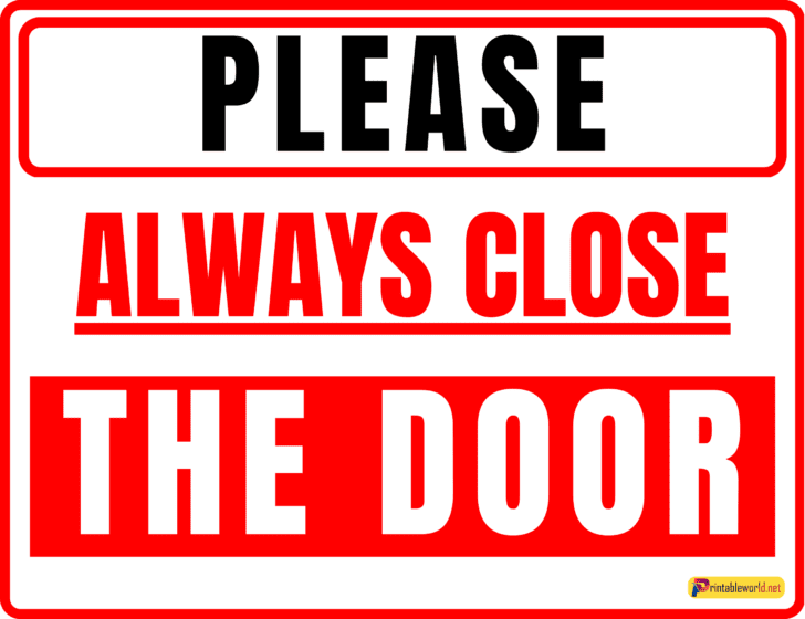 11+Printable Please Close the Door Sign - Printable World...