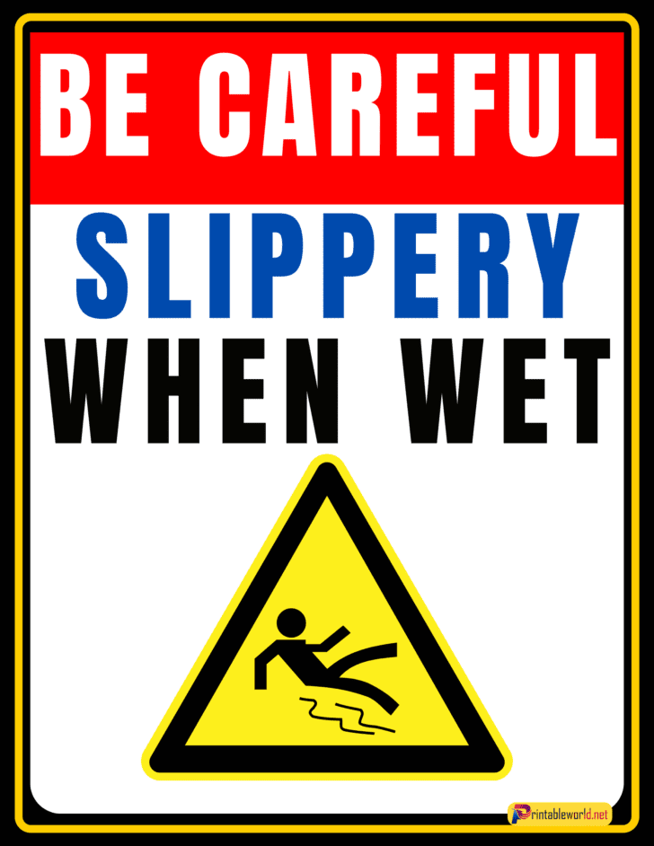 10+ Printable Slippery When Wet Signs - Printable World