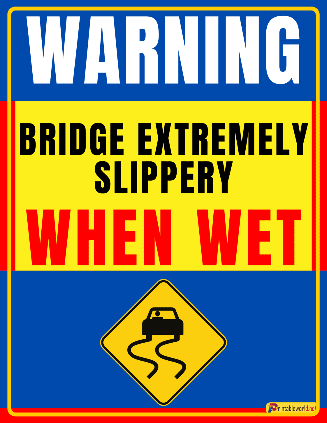 Printable Slippery When Wet Signs Printable World