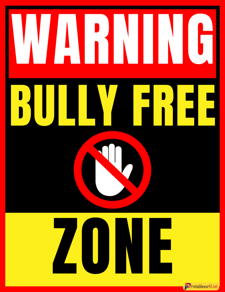 10+ Printable Stop Bullying Sign (FREE Download)