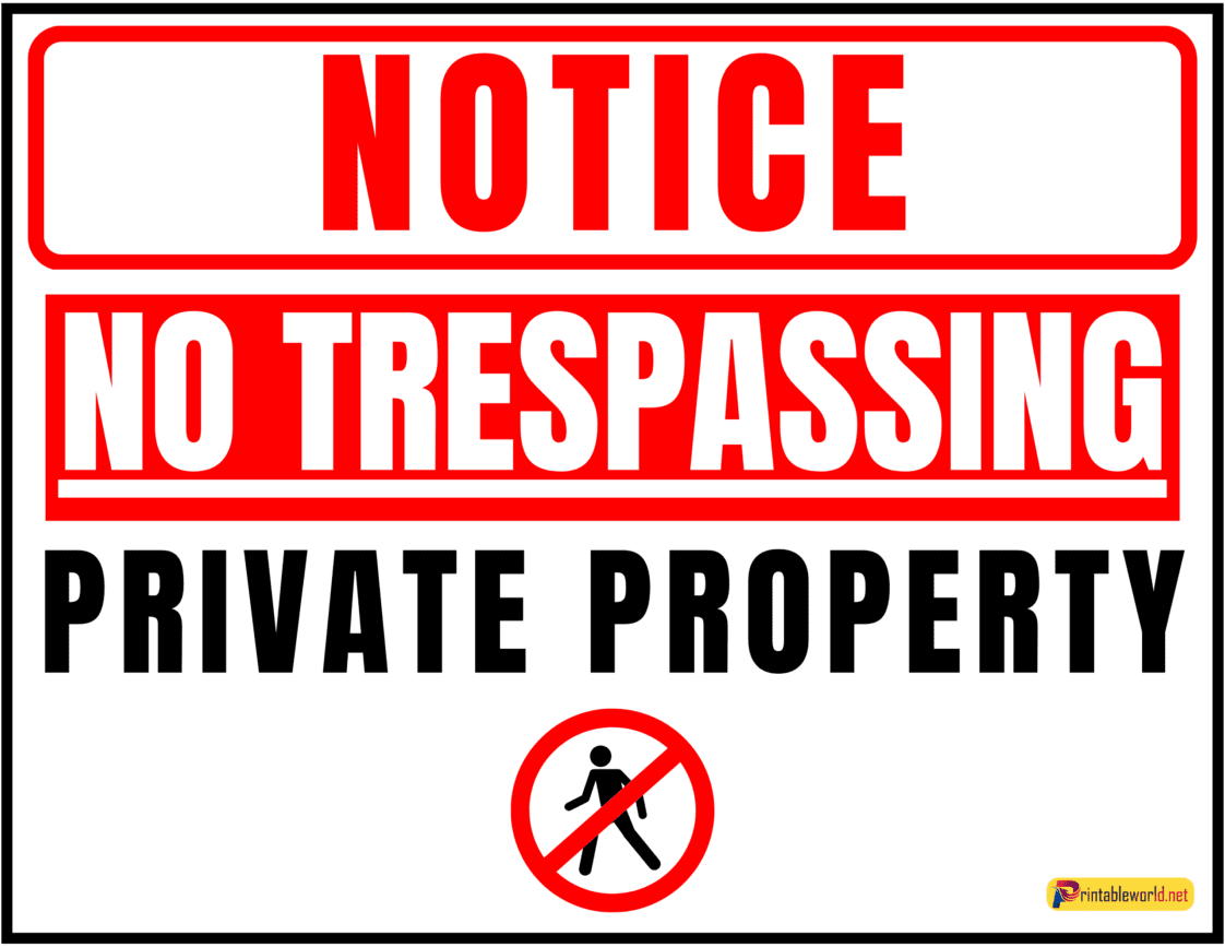 10 Printable No Trespassing Sign Printable World 8618