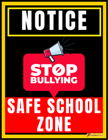 10+ Printable Stop Bullying Sign (FREE Download)